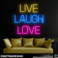 thumbnail image 2 of Craftnamesign Live Laugh Love Neon Sign, Bedroom Wall Decor, Living Room Wall Art, 2 of 4