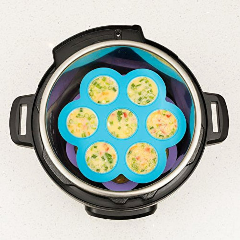 Egg Bites Mold for Instant Pot with Sling Lifter and Silicone Lids,  Compatible with Instant Pot Ninja Foodi Accessories 6 qt 8 qt, Air Fryer