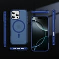 thumbnail image 2 of TECH CIRCLE Magnetic Phone Case for iPhone 15 (2023 Release) 6.1", Compatible with MagSafe, Woven Texture Translucent Back Cover, Shockprooof Protective Lightweight Slim Case, Blue, 2 of 9