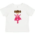 thumbnail image 3 of Inktastic Superhero Girl, Brown Hair, Pink Cape, Cute Girl Girls Baby T-Shirt, 3 of 5