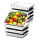 thumbnail image 1 of Recipientes de Acero Inoxidable para Almacenar Alimentos con Tapas, 8 Recipientes Apilables para Preparar Comidas, Bandeja de Cocina con Tapa para Picnic, Barbacoa, Fiesta o Viaje, 1 of 7
