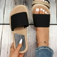 thumbnail image 6 of Dakaela Summer House Slippers for Women Open Toe Indoor Linen Beach Shoes Casual Walking Slides, 6 of 8
