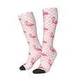thumbnail image 2 of Easygdp Cute Flamingo with Heart Soccer Socks Sport Knee High Socks Calf Compression Athletic Socks for Men and Women, 2 of 9
