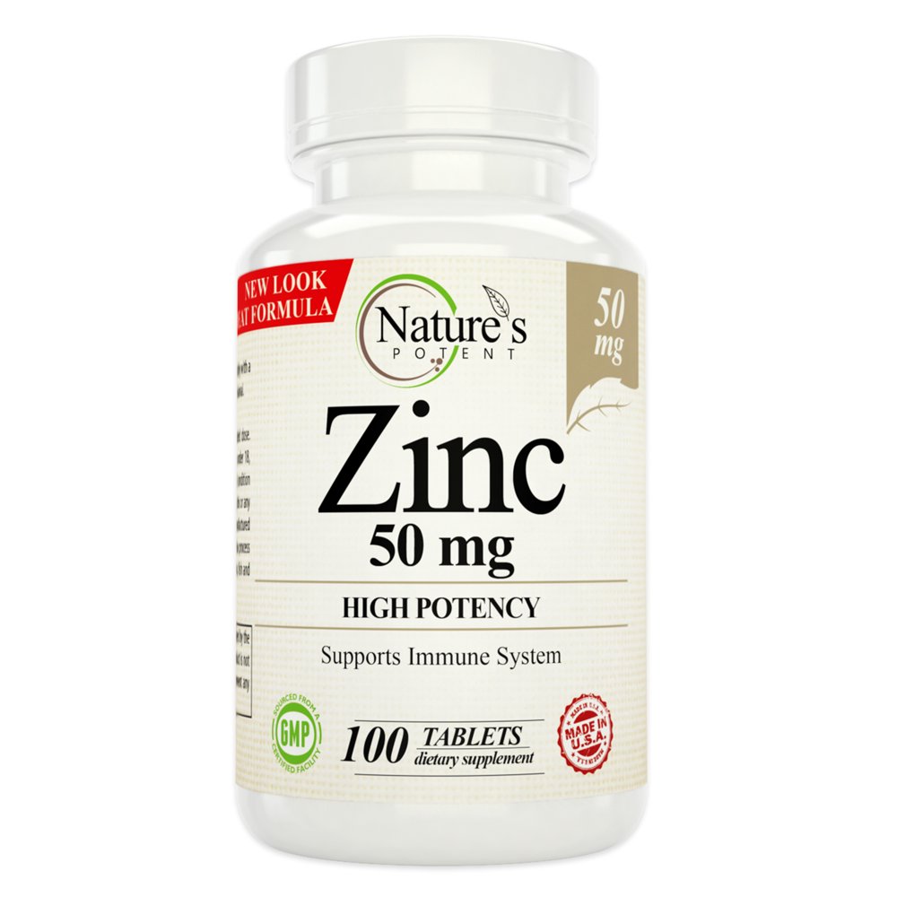 Zinc Supplement 50mg [High Potency] for Immune Support (100 Tablets