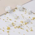 thumbnail image 7 of UDIYO 50Pcs/Set Nail Ornament Flower Shape Long Lasting 3D Effect Resin Camellia Aurora White Stones Art Decorations for Female, 7 of 7