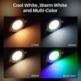 thumbnail image 2 of 4 inch 10W LED Recessed Smart Ceiling Light Color Changing WiFi Ultra-Thin Recessed Light Super Bright RGBCW 1000LM Dimmable Indoor/Outdoor Compatible with Alexa and Google Home (6 Pack), 2 of 3
