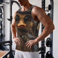 thumbnail image 5 of Gukieu Vintage Gentleman Duck Print Men's Quick Dry Fitness Vest, Round Neck Sleeveless Fitness Bodybuilding Top-Small, 5 of 7
