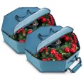 thumbnail image 1 of Hearth & Harbor Pack of 2 Wreath Storage Container - Hard Shell Christmas Wreath Storage Bag with Interior Pockets, Dual Zipper and Handles - 24" Premium Wreath Storage Organizer Box, 1 of 7