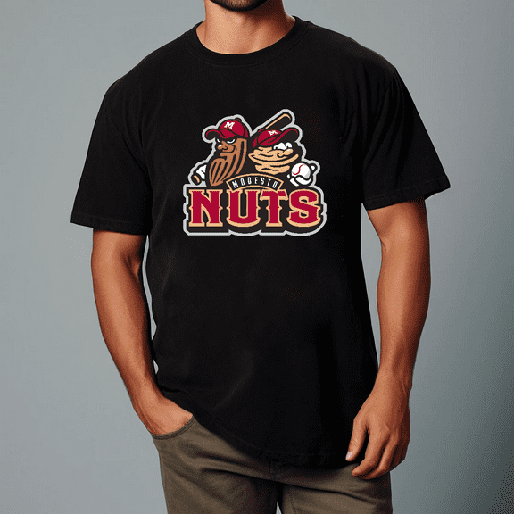 Modesto Nuts Baseball Team Minor League Sport Fan Graphic Design Unisex T-Shirt V71047, up to size 5XL
