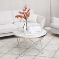 thumbnail image 5 of Teamson Home Margo Small Round Faux White Carrara Marble Coffee Table, White, 5 of 10