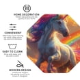 thumbnail image 3 of Kdxio Rainbow Sunset Cloud White Horse Funny Coasters,4 Pcs Leather Coasters,Housewarming Gifts,Protect Furniture from Water Marks Scratch and Damage, 3 of 6