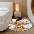 thumbnail image 2 of Round Area Rug 3.3 Ft, Spring Cow Washable Non-Slip Circle Carpet for Living Room/Bedroom, Summer Sunflower Botanical Vintage Low-Profile Small Kitchen Mats Collection Rugs for Indoor, 2 of 8