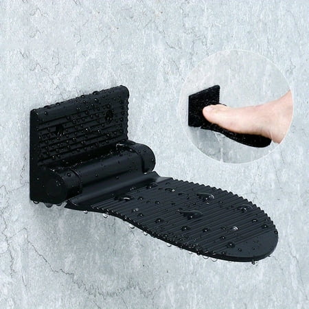 

Folding Shower Foot Rest - Non-Slip Foldable and Adjustable Step for Shaving Legs Easy Installation with Fixing Screws Suitable for Home and Hotel Use Space-Saving Design 6.1x3.9x2.4 Inches