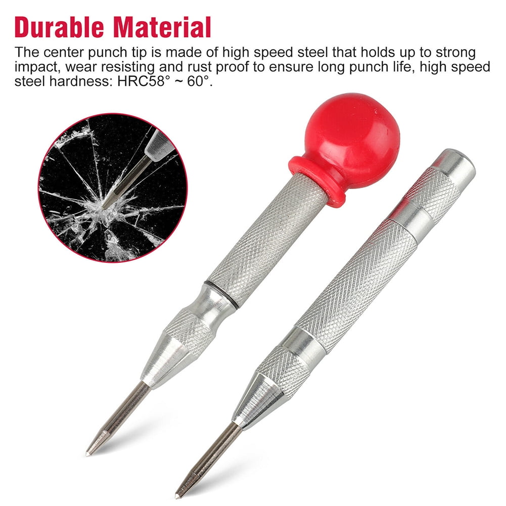MulWark 5 Spring-Loaded Automatic Steel Center Hole Punch Marker