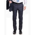 thumbnail image 4 of Carducci Mens Blue Windowpane Wool Blend Slim Fit Suit With Peak Lapels, 4 of 5