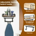 thumbnail image 5 of Ironing Board Hanger for T Shaped Wall Mount Ironing Board Holder Vintage Ironing and Iron Board Hanger with Wood Storage Base Load Bearing with Removable Hooks for Laundry Room, 5 of 9