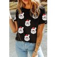 thumbnail image 3 of Women's Black Father Christmas Sequin Graphic T-Shirt - Cute Cartoon Santa Claus Design | [ZhiHiMeRi] | (US 20-22)2XL, 3 of 5