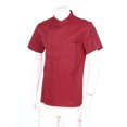 thumbnail image 3 of inhzoy Unisex Men's Chef Coat Kitchen Restaurant Work Uniform Cook Shirts Tops Burgundy Short Sleeve L, 3 of 9
