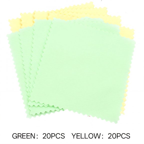 AUQ 40Pcs Silver Polishing Cloth,Upgraded Surface Feel Jewelry Cleaning Cloth,Streak-Free Polishing Cloth,Style1