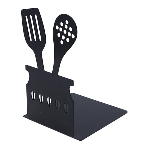 Sujetalibros de metal, soporte para libros, decoración de utensilios de cocina, sujetalibros decorativo con forma para Estilo A