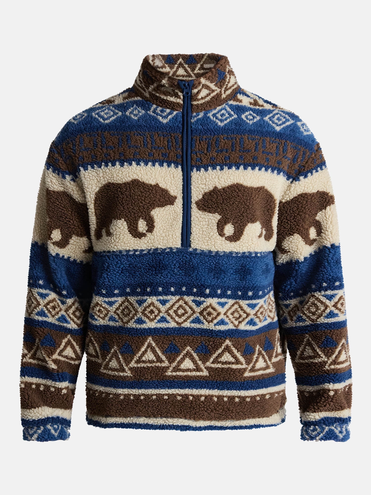 No Boundaries High Pile Fleece Pullover with Long Sleeves, Men's XS-4XL