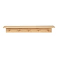 thumbnail image 3 of Kate and Laurel Alta Modern Floating Wood Wall Shelf with Coat Hooks, 36 x 5 x 5, Natural Wood, Decorative Wooden Shelf with 5 Hanging Posts for Storage, 3 of 8