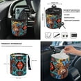 thumbnail image 5 of Jeiento Highland Cow 12 Pcs Front Car Seat Cover Set with Bucket Seat Cover Steering Wheel Cover Seat Belt Pad Armrest Cover Coaster Aztec Trash Bag Air Vent Bag Rearview Mirror Cover Keychain, 5 of 7