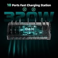 thumbnail image 3 of 320W Charging Station for Multiple Devices, 10-Port USB C Fast Charger Stations for MacBook, iPhone, Android Cell Phone, iPad, Tablet, Family Multi-Device Organizer Charging Dock, White, 3 of 14
