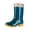 Green, variant on Puntoco Women's Knee High Waterproof Rain Boots, Thick Non-Slip Sole Mid Heel Tall Rubber rain boots, Tall Rain Boots for Outdoor Garden Purple 8.5