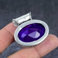 thumbnail image 4 of Natural Amethyst Gemstone 925 Sterling Silver Jewelry Pendant 1.42", 4 of 4