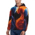 thumbnail image 2 of KLL Red And Blue Abstract Print Mens Hoodie Long Sleeve Casual Pullover Hooded Sweatshirt Fashion Drawstring Hoodies with Pocket-4X-Large, 2 of 6