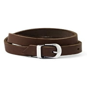 PRECIOUS ACCENTS Stainless Steel Brown Leather Bracelet