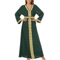 thumbnail image 5 of Antinious Women Formal Wedding Guest Dress Long Sleeve Solid V Neck Banque Evening Long Dress,Birthday Dresses for Women,Women Party Dress,Green,S, 5 of 5