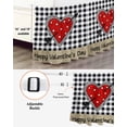 thumbnail image 5 of Happy Valentine's Day Bed Skirt King Size 18 Inch Drop, Arrow Piercing Heart Black Plaid Linen Adjustable Elastic Dust Ruffles Bedskirt for King Bed Wrap Around Pleated Mattress Frame Cover, 5 of 9
