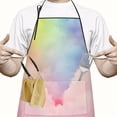 thumbnail image 2 of Pastel Rainbow Clouds Apron-Garden Aprons for Women with Pockets-Cotton Linen Waterproof Kitchen Cooking Gardening Aprons Adjustable for Kitchen,Cooking,BBQ and Salon 33x27 Inch, 2 of 4