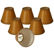Royal Designs, Inc. Round Faux 2 Tone Leather Chandelier Basic Shade CS-970-6-6, Dark Brown, 3 x 6 x 5, Pack of 6