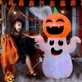 thumbnail image 2 of GVDV 5Ft Halloween Inflatable Pumpkin Ghost with 360° Rotating Colorful LED Lights, Cute Indoor/Outdoor Decor for Party, Yard, Lawn, 2 of 10