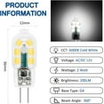 Ampoule Hotte Aspirante G4 Led 12V 2W Blanc Froid 6000K, 200Lm, Équivalent Halogène G4 BiPin