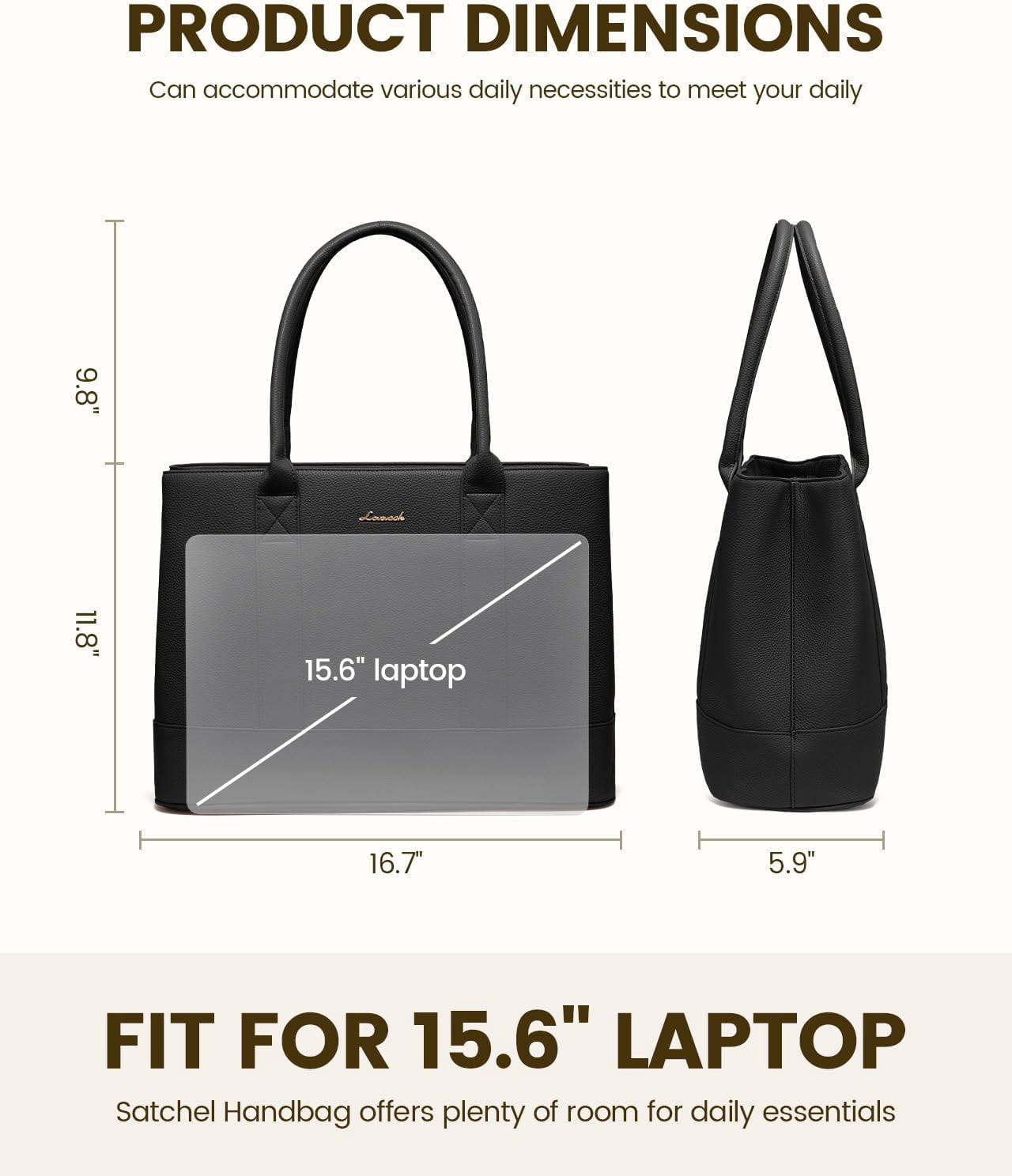 LOVEVOOK Laptop Bag for Women, Computer Work Tote Bag, Business Shoulder Handbag, Office Briefcase for Gift, Travel, Teacher