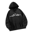 thumbnail image 1 of Sudadera con capucha con cordón Sudadera con capucha con cordón Cómoda sudadera con capucha para adultos de poliéster negro Tops para trabajo de XL Yinane Sudadera con capucha, 1 of 8
