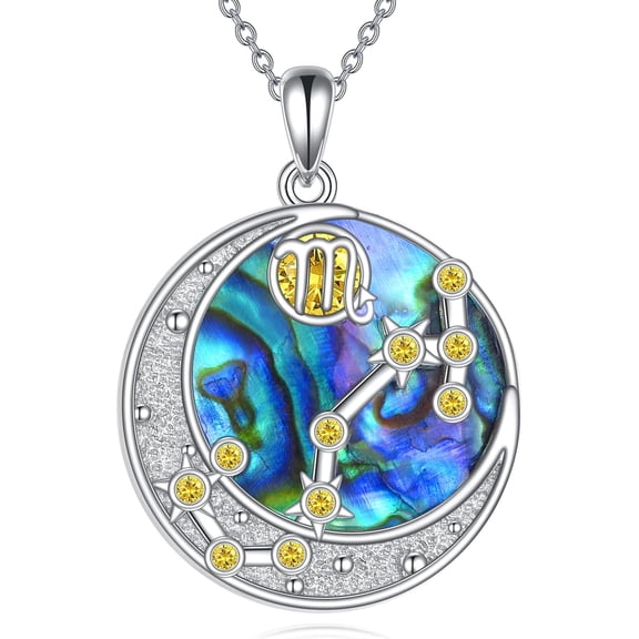 Constellation Necklace Sterling Sliver Star Pendant Necklace Moon Jewelry Gifts for Men Women