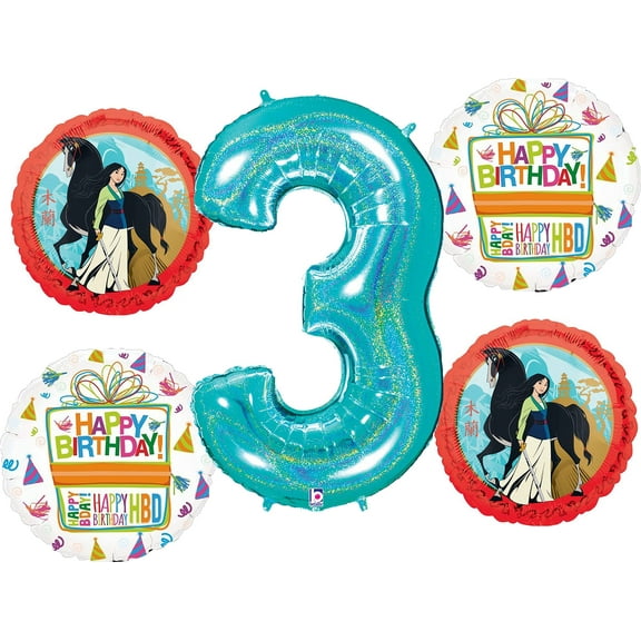 Mulan 3rd Birthday Balloon Bouquet Party Supplies Decoration