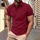 thumbnail image 1 of pstuiky Camisa de manga corta para hombre, Camiseta informal de manga corta con cuello redondo y solapa de color liso para hombre camisas casuales para hombre xl, 1 of 4