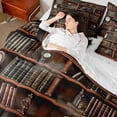 thumbnail image 4 of jejeloiu Vintage Library Books 7-Piece Bedding Comforter Set,Retro Bookshelf King Bedding Sets,Brown Bed Sheets For Adults,Luxury Bedroom Decor Reversible, 4 of 8