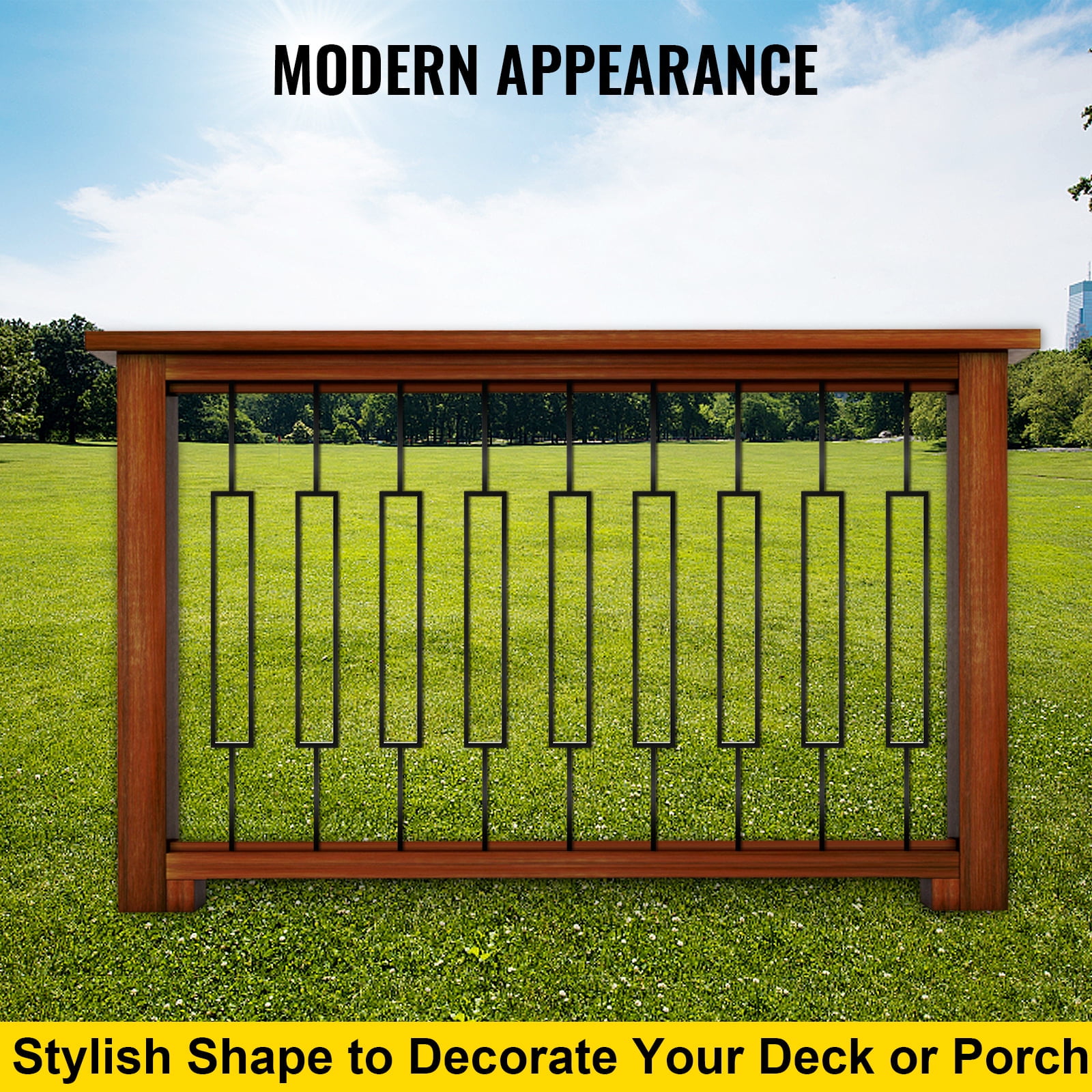 BENTISM Deck Balusters Metal Deck Spindles 10 Pack 44 inch Iron Stair Railing