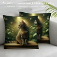 thumbnail image 3 of JRXY Cute Cat Butterfly Pillow Covers Lovely Cartoon Pattern Beige Background Throw Pillowcase for Home Decor White, 3 of 5