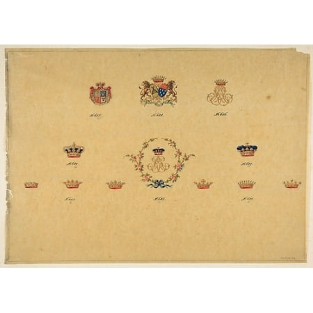 French Monogram - Sheet of Monogram Designs Poster Print by Anonymous French 19th century (18 x 24)