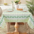 thumbnail image 4 of Green Rippled Tablecloth 60×84 inch Spring Summer, Waterproof Rectangular Table Cloth Washable, Stain Resistant Cloth Table Cover for Party Picnic Dinner Decor (Green Rippled), 4 of 6
