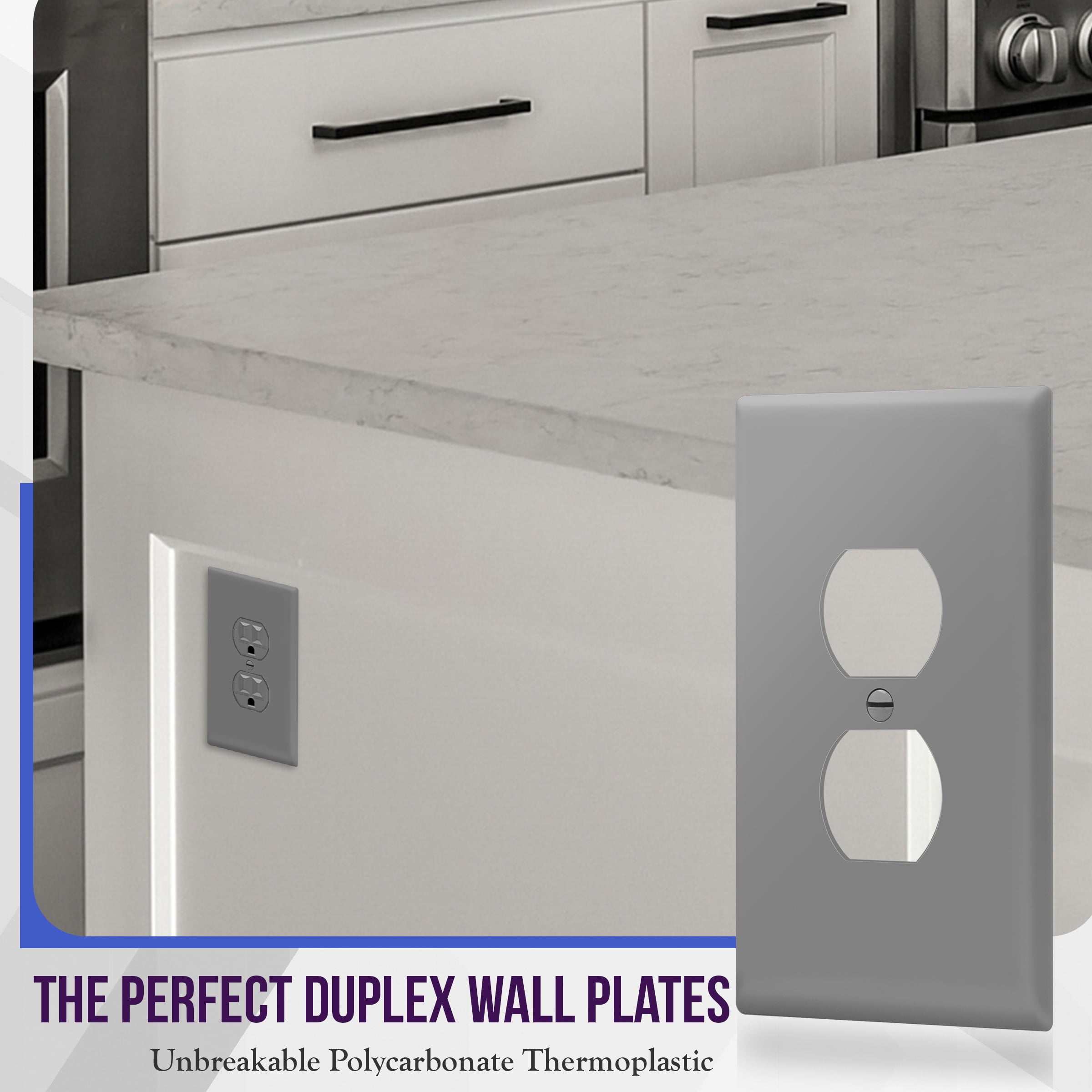 ENERLITES Duplex Receptacle Outlet Wall Plate, Jumbo