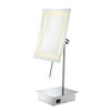 Single-Sided LED Rectangular Minimalist Vanity Mirror with 3X magnification in Chrome, by Kimball & Young
